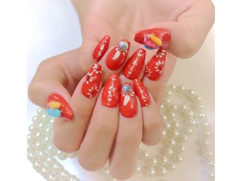 ビューティーアップ 池袋(Beauty Up)/夏の真っ赤ネイル