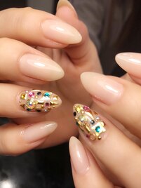ワンポイントゴージャスネイル