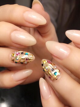 レディグリッター(Lady glitter)/ワンポイントゴージャスネイル