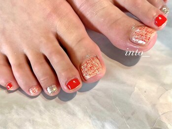 ネイルサロン イントゥ(into_)/フット　ツイード　定額