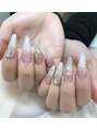 ネイルズイブ マーチ 天満店(nails ibu MARCH)&nbsp;キラキラ透明感を出したネイルです( ´ ▽ ` )