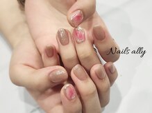 ネイルズアリー 立川店(Nails ally)/ユニコーン×チーク×桃×秋冬