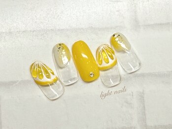 ライト ネイルズ ニシノミヤ(light nails NISHINOMIYA)/レモンネイル☆