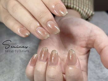 サリナスネイル 西院店(SARINASNAIL)/チークにミラースキニーフレンチ