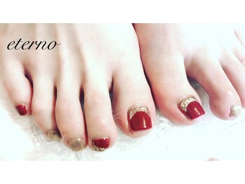 エテル(eterno)/秋のシンプルフットネイル