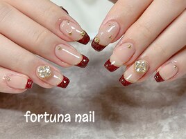 クリスマス　正月フレンチネイル