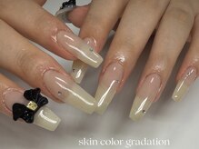 ネイルサロン赤ちゃん/ワンカラー ×リボン