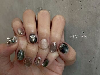 ヴィヴィアン ネイル(Vivian nail)/クリスマス ブルー リース