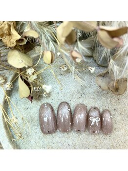 アヴェックアムール 豊田(avec amour)/basic ドットリボンネイル