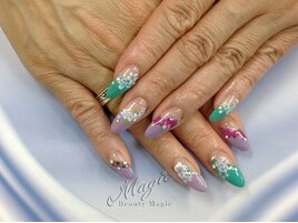 ロング　フラワーネイル