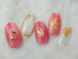 ☆ピンク×ゴールドネイル☆