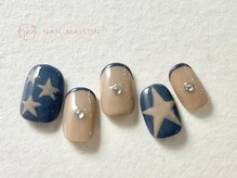 ネイルメゾン 梅田(NAIL MAISON)/ラインフレンチ星ストーン