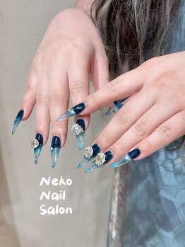 ネコ(Neko)/夏ネイル マグネット 水色