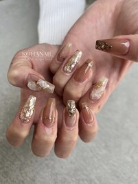 オレンジニュアンスnail