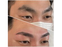 骨格やパーツ配置から黄金比を計算し自然な美眉に◎