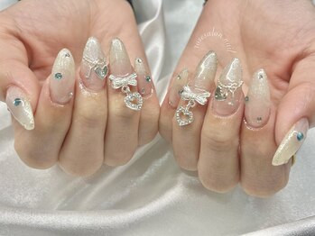 トータルビューティーローズ(Rose)/ホワイトグリッターネイル