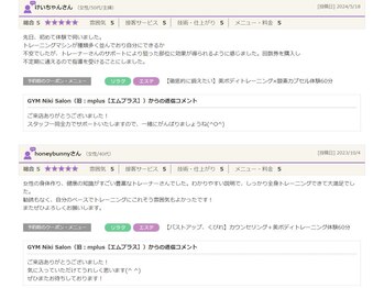 ジムニキサロン(GYM Niki Salon)/リニューアル前の口コミページ２