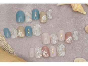 ネイルサロンプリッシュ 横浜店(prish)/6000円　ヒトデアート　タイダイ