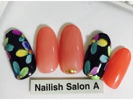 カラフルフラワーネイル