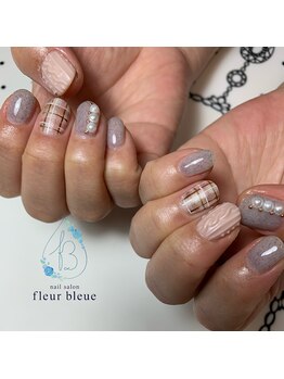 フルール ブルー(fleur bleue)/チェックとニット
