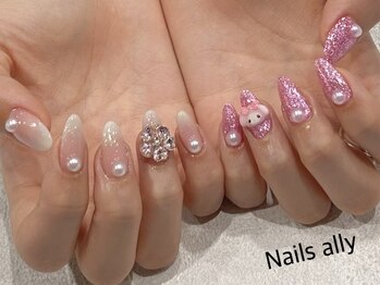 ネイルズアリー 立川店(Nails ally)/3Dアート×フラワー×ビジュー