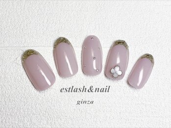 エストラッシュアンドネイル 銀座店(est lash&nail)/ヴァンクリガラスフレンチネイル
