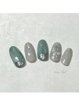 ナナネイル(Nana.Nail)/くすみシースルーカラーネイル