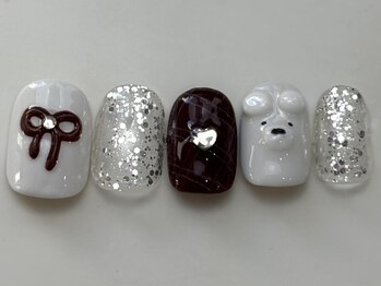 くまシルバーラメリボン¥7550