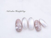 ネイルサロン ハートフルキー(Heartful key)/パールネイル¥8000