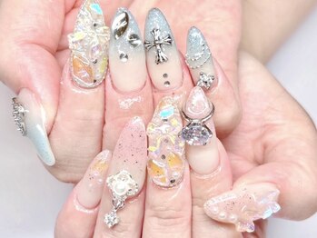 マハロクーレイ(Mahalo Ku’u Lei)の写真/[平野駅徒歩2分]カラバリ・パーツを豊富にご用意◎トレンドネイルが平野で叶う♪韓国ワンホン系もお任せ!!