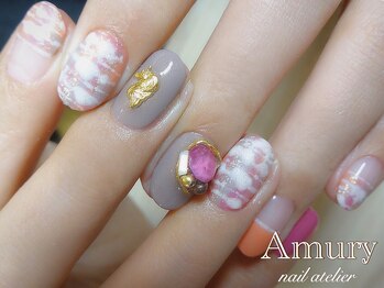 アミュリー ネイル アトリエ(Amury nail atelier)/モコモコツイードネイル♪