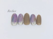ネイルサロンリシェ 烏丸御池(Recher)/パープルとネイビーニュアンス