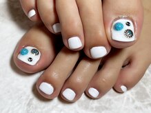 レディグリッター(Lady glitter)/ホワイト×ターコイズパーツ