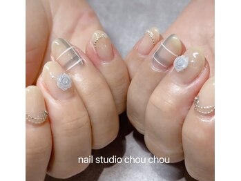 ネイルアンドアイラッシュスタジオ シュシュ(chouchou)/チェック・薔薇チェーン・ハート