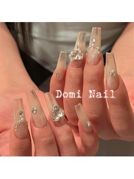Domi Nail Salon 渋谷店　長さだし/持ち込み/フィルイン/ワンホン/クリアラメ×長さだし＊