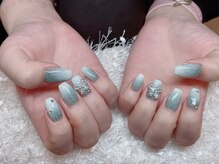 レアネイル 新宿(le'a nail)/冬のリボンネイル