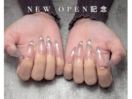 マーブルネイル リボンネイル