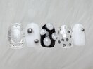 黒白個性派ネイル￥7500