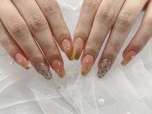 エミュール ネイル 河原町(Emure Nail)/ドット×ミラーフレンチ