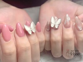 ◆ワンカラー+蝶々パーツ◆