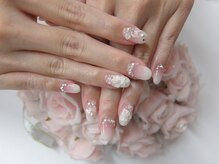 ネイルサロンミキ 横浜(MIKI)/花嫁様ブライダル手描き3D花バラ