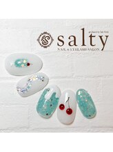 ネイルアンドアイラッシュサロン ソルティ 寺田町(salty)/クリームソーダネイル