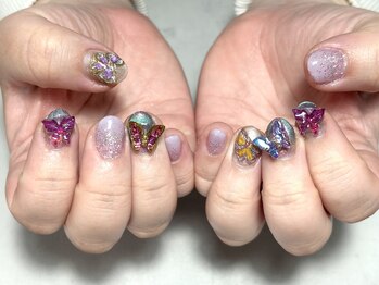 シーグラス(SeaGlass)/おまかせバタフライネイル