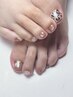 <foot>親指のみアート装飾可能★ (ケア込み) ¥6,600→