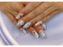 ラメグラデーション3Ｄネイル