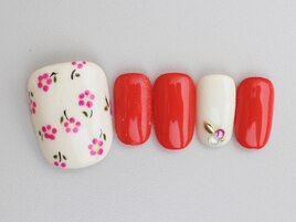 フット・小花柄ネイル♪