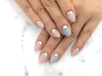 サニーサイド 梅田(Sunny side)/ミラーネイル パステル マット