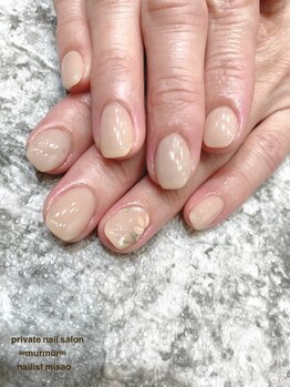 プライベート ネイルサロン マーマ(murmur)/ワンカラーフラワーネイル