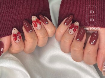 バレンタインネイル/リボン