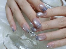 ネイルサロンアンドスクール バニラ(nailsalon&school VANILLA)/マグネット×ラメグラデーション